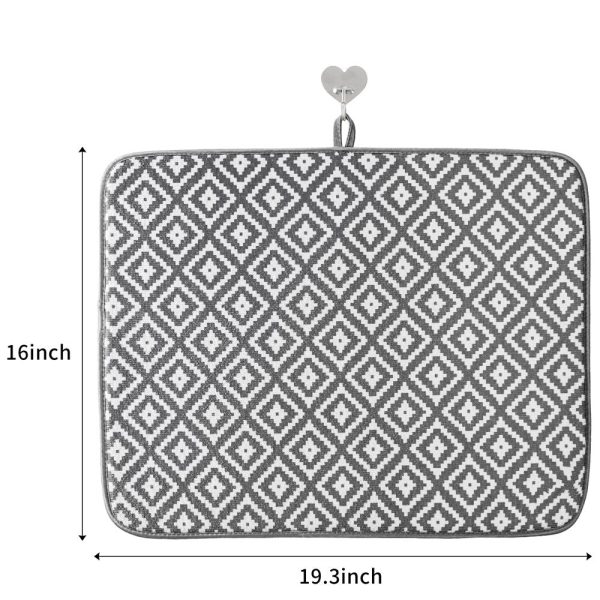 2 Pack, Absorbent Microfiber Dishes Drainer Mats 19.2 X 15.8 Inch Cheap - Image 4