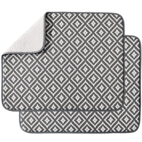 2 Pack, Absorbent Microfiber Dishes Drainer Mats 19.2 X 15.8 Inch Cheap